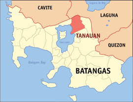 Tanauan na Batangas Coordenadas : 14°5'N, 121°9'E