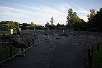 The car park where the park was located. Some of the foundations of the building are visible in this image. Philips Park The Park.jpg