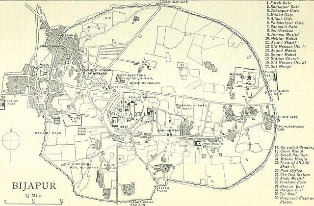 Plan of Bijapur, 1911