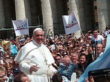 Francis in St. Peter's Square, two months after his election Pope Francis among the people at St. Peter's Square - 12 May 2013.jpg