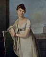 Portrait d’une femme artiste, avec l'Institut en arrière-plan, vers 1800-1810