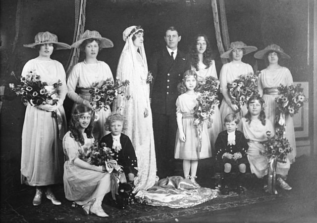 Wedding party at Princess Patricia's marriage to Alexander Ramsay on 27 February 1919
