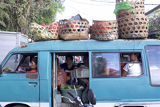 Pulang - A bemo vehical ready to take people home from Pasar Ubud, Bali