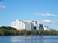 QUT Gardens Point campus as seen from South Bank Parklands. QUT Gardens Point Campus.jpg