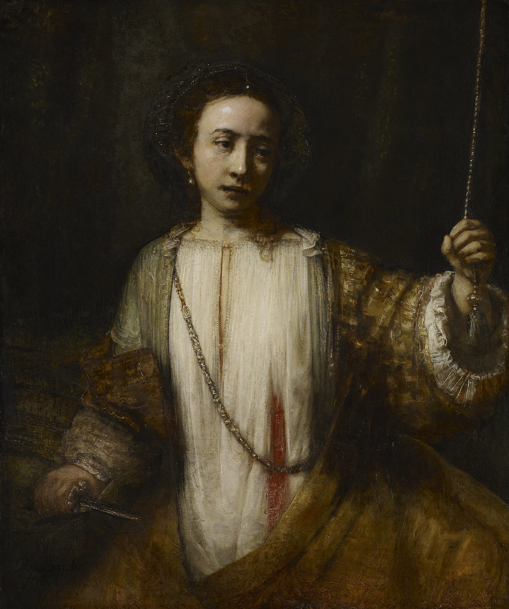 Lucretia in Art: Rembrandt van Rijn, Lucretia, 1666, Minneapolis Institute of Art, Minneapolis, MN, USA.