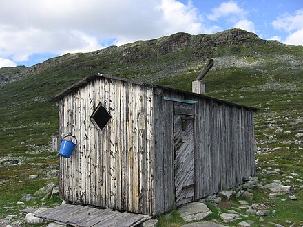 A hut in the Spartan end, "rating increasing with the wind speed" (carry in your firewood)