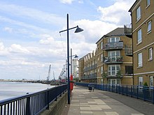 Riverside apartment blocks, just east of Erith town centre