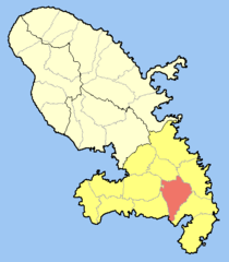 Locatie van de gemeente (in rood) in Martinique