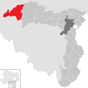 Lage der Gemeinde Rohr im Gebirge im Bezirk Wiener Neustadt-Land (anklickbare Karte)