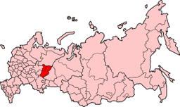 Perm oblasts läge i Ryssland.