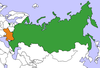 Peta lokasi Rusia dan Ukraina.