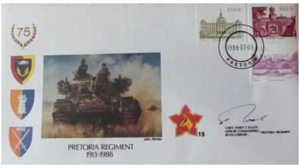 SADF era Regiment Pretoria commemorative letter SADF era Regiment Pretoria commemorative letter.png