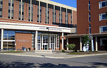 The entrance of the School of Medicine and Dentistry at the University of Rochester Medical Center SMD entrance.jpg