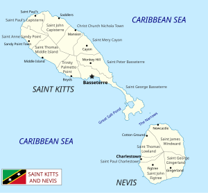 Map of St. Kitts and Nevis