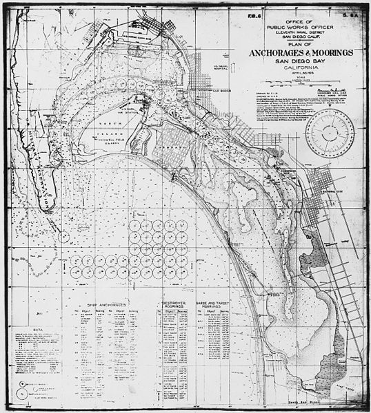 File:San Diego Bay, Plan Showing Anchorages and Moorings - NARA - 295436.jpg