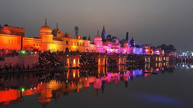Image: Sarayu River night view, Ayodhya 001