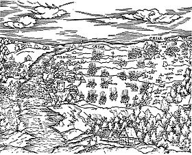 Slaget ved Mühlberg, xylografisk værk, Luis de Ávila y Zúñiga, omkring 1550
