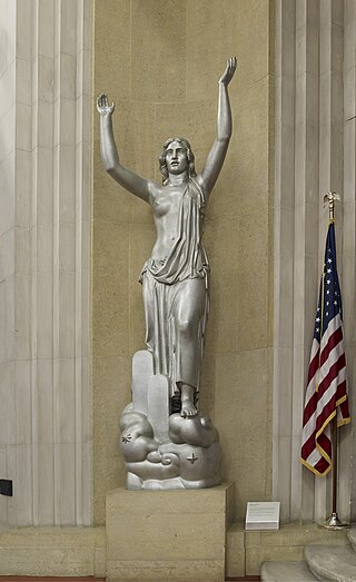 <i>Spirit of Justice</i> Cast aluminum statue depicting Lady Justice in the Department of Justice Building in Washington DC