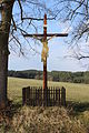 Detail kříže u cesty východně od Sejcké Lhoty.Template:Mediagrant IITemplate:CommonistTemplate:Taken with Canon EOS 600D