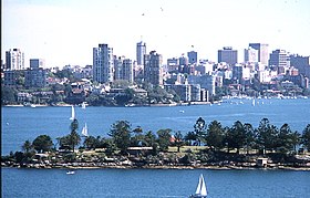 Shark Island vue depuis le parc Nielsen.