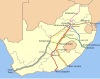 Route map of Shosholoza Meyl