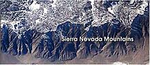Sierra Nevada Mountains (formed by delamination) as seen from the International Space Station. Sierra Nevada Mountains.JPG