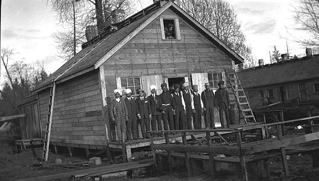 South Asians at a lumber camp in British Columbia, circa 1914