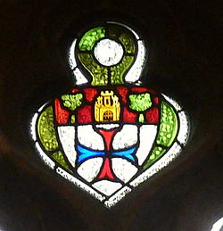 14th century Trinitarian cross at St Robert's Church, Pannal St Roberts, Trinitarian window004.jpg