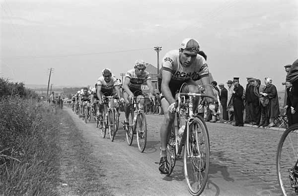 Riders during the fourth stage between Roubaix and Rouen