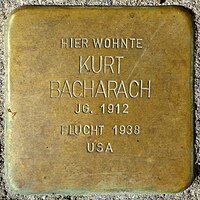 Stumbling block for Kurt Bacharach (1912) in Memmingen.jpg