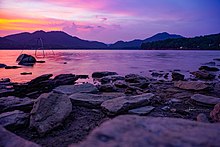 Sunset on Dong Quan lake.jpg