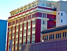 Denver Tramway Company building, newly built as its headquarters in 1912 TRAMWAY BUILDING (Teatro Hotel)-1100 14th Street.JPG