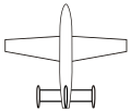 תרשים המדגים אופן התקנה של 3 מייצבי כיוון. שניים מותקנים על גבי מייצבי גובה ואחד על גבי גוף המטוס.
