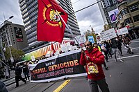 A rally commemorating the Tamil Genocide in Melbourne, Australia Tamil Genocide Remembrance Day - Melbourne Rally (51181597952).jpg