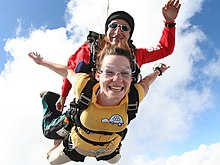 Tandem in freefall over Chicagoland Skydiving Center in Hinckley, IL.jpg
