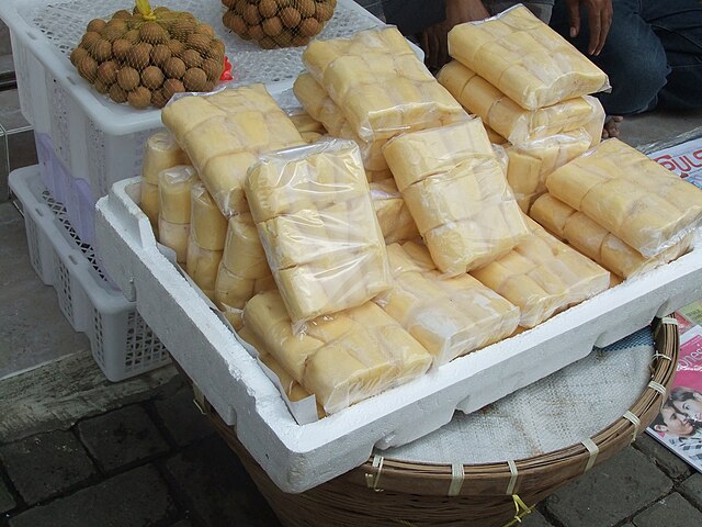 Packaged tapai paste made from cassava in Indonesia