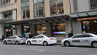 A queue of 13CABS taxis Taxis in Sydney - 13 Cabs.jpg