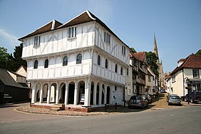 Thaxted Guildhall, with Stoney Lane leading up to the Parish Church Thaxted Guildhall - geograph.org.uk - 845293.jpg