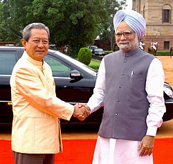 The Prime Minister, Dr. Manmohan Singh at the ceremonial reception for the visiting Prime Minister of the Kingdom of Thailand, Mr. General Surayud Chulanont, in New Delhi on June 26, 2007