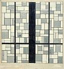 Design for stained-glass window for the Abstract Cabinet in Hanover. 1925. India ink and gouache on graph paper. 31.5 × 29 cm (12.4 × 11.4 in). Otterlo, Kröller-Müller Museum.