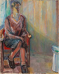 Interiør med siddende kvinde, 1931