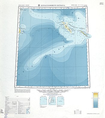 Detailed map including the Commander Islands