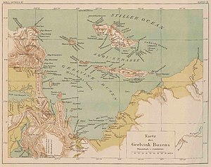 1917 map of Cenderawasih Bay (then Geelvink Bay) including the Schouten Islands (in German)