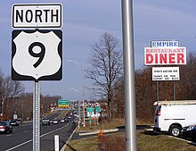 US 9 northbound in Freehold Township, New Jersey. US9 Freehold NJ.jpg