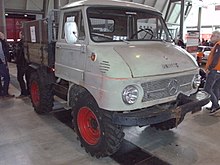 Unimog 411.120, Baujahr 1966, Fahrerhaus Westfalia Typ DvF. Leistung: 34 PS (25 kW)