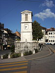 Clock tower and fountain