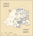 Map of Vatican City in Hebrew