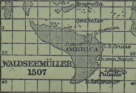 1507. Карта Вальдземюллера 1507 года.