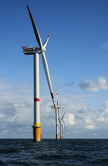 Newly constructed windmills D4 (nearest) to D1...