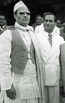 With Mr. Sasadhar Mukerji in Mumbai in 1952 With Sasadhar Mukerji.jpg